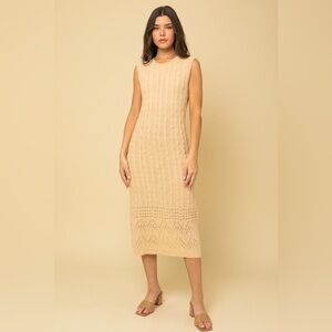 Pinkblush crochet midi dress nwot